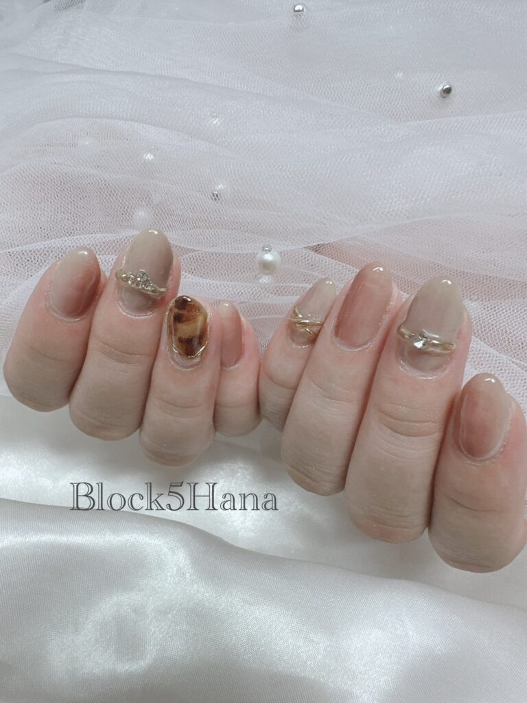 Nail No.2394【大人カワイイべっ甲デザイン】