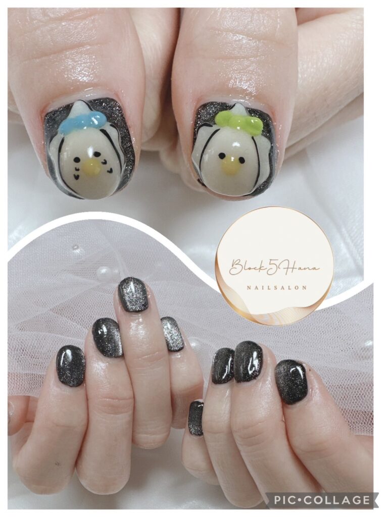 Nail No.2435【3Dのキャラクターが個性的なネイル】