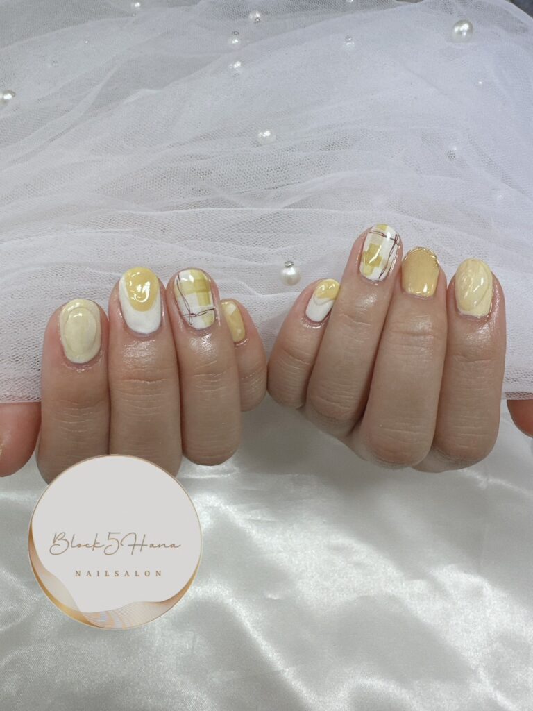 Nail No.2445【チェックのデザインネイル】