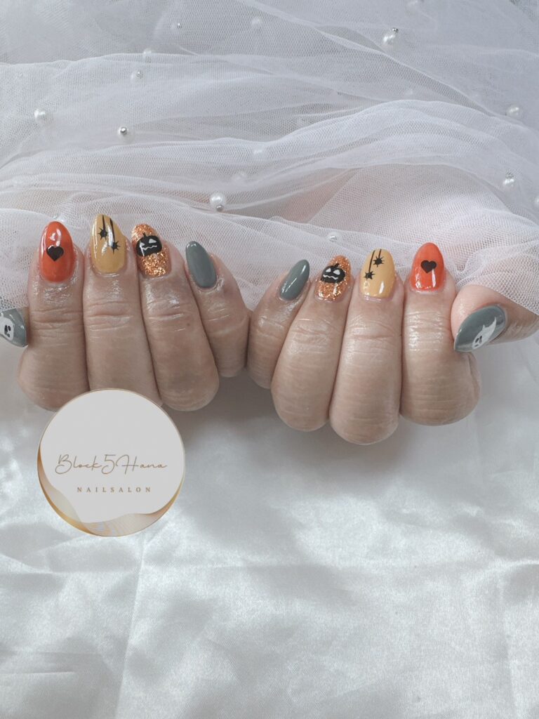 Nail No.2481【カラフルなハロウィンネイル】