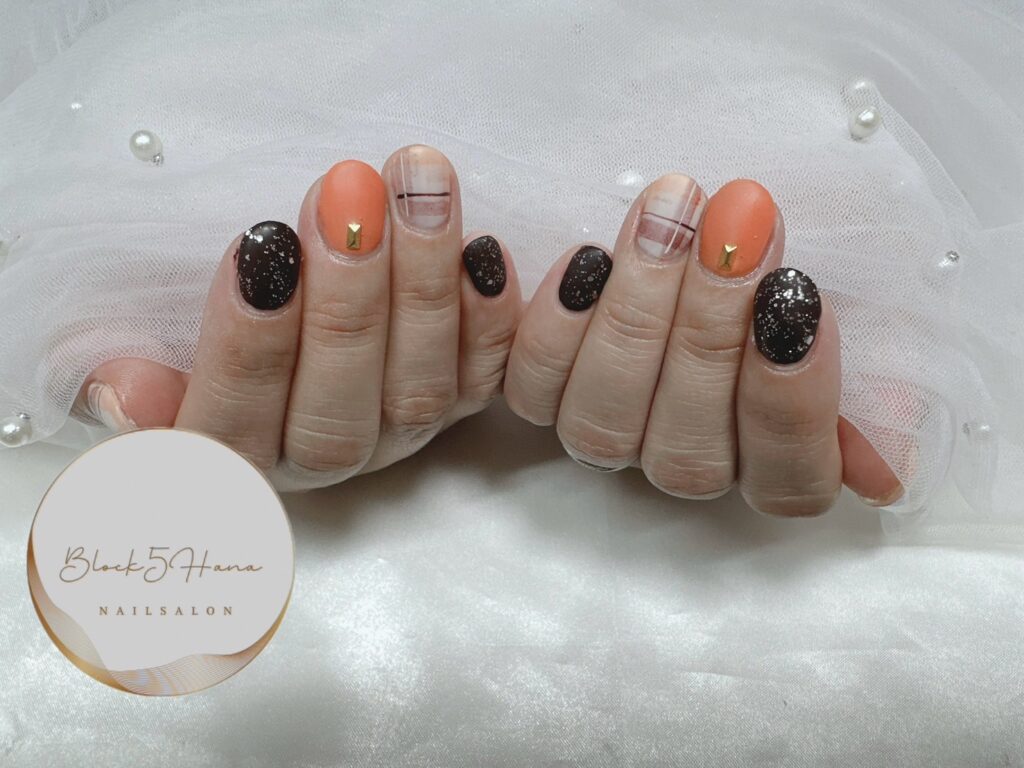 Nail No.2517【マットなチェックデザイン】