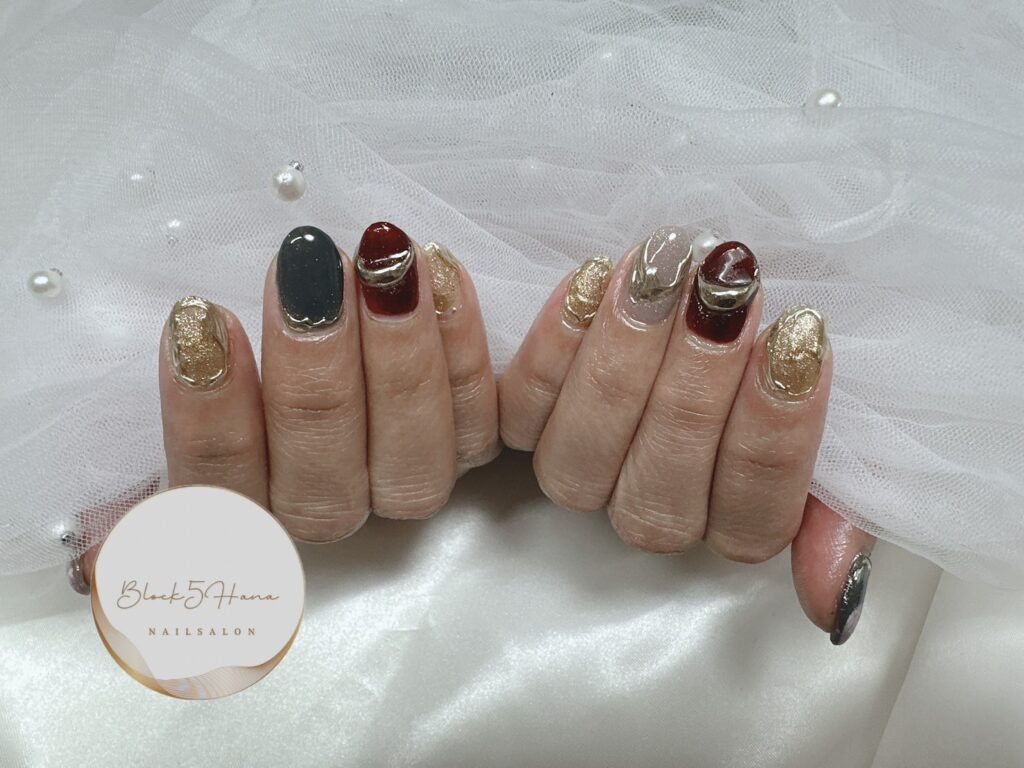 Nail No.2518【大人っぽカラーのニュアンスネイル】