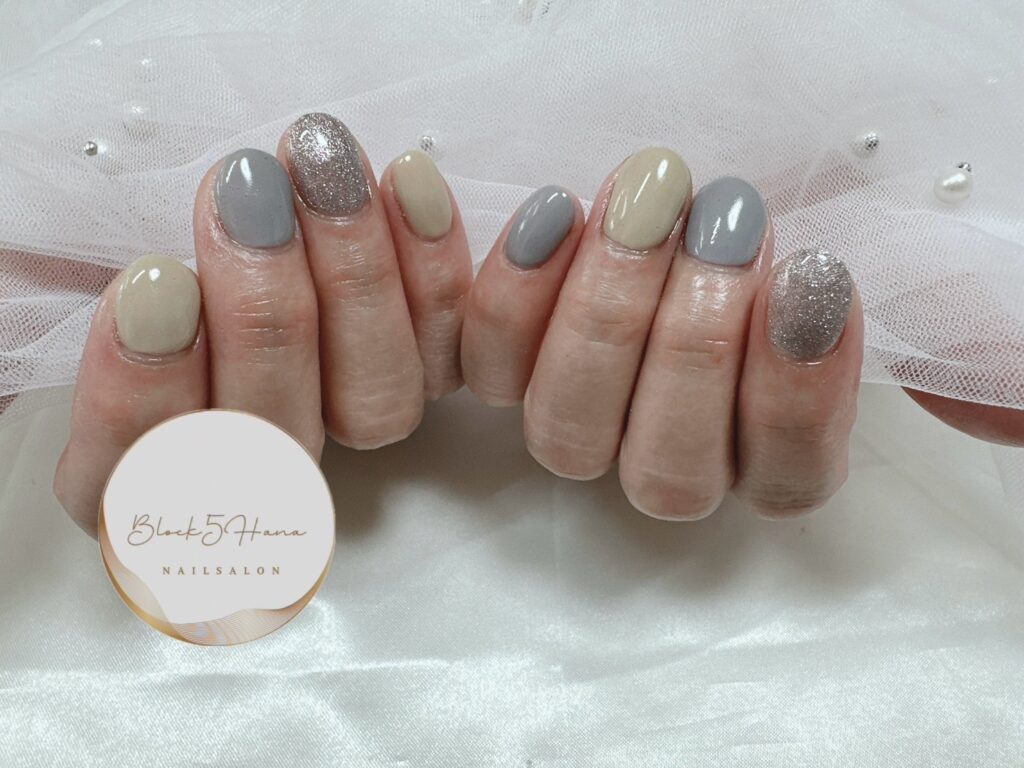 Nail No.2543【くすみカラーのシンプルネイル】