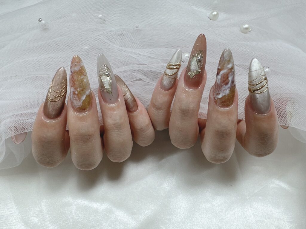 Nail No.2554【ニュアンスデザインスカルプネイル】