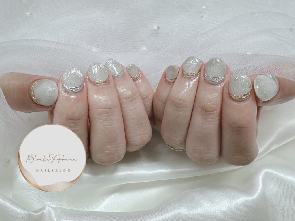 Nail No.2571【上品なミラーネイル】