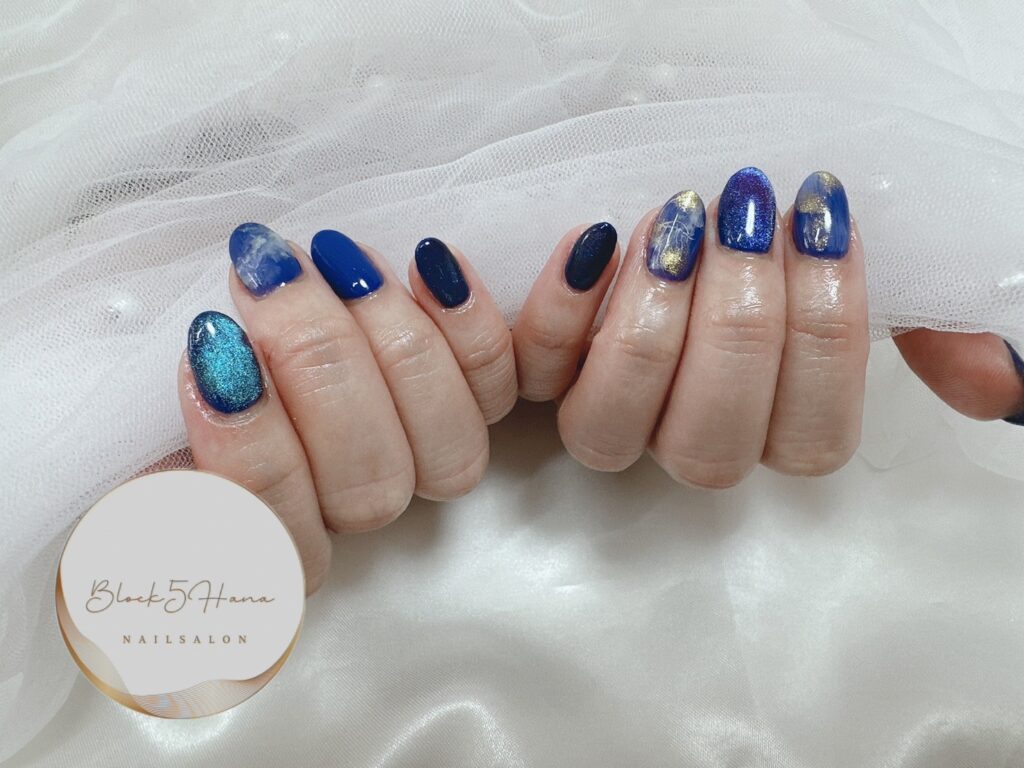 Nail No.2580【深海カラーラメのクラゲネイル】