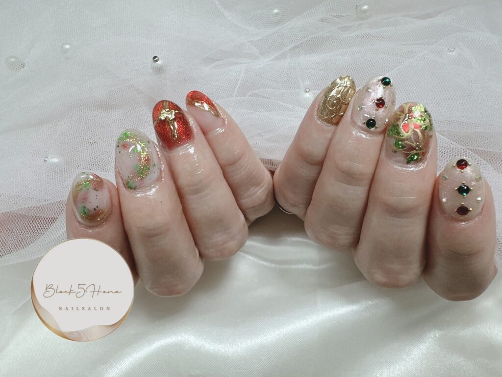 Nail No.2590【大人かわいいクリスマスデザイン】