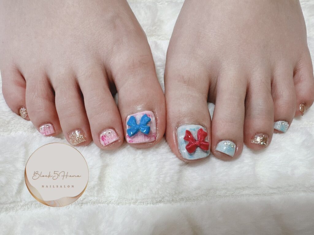 Nail No.2594【ツィードのフットネイル】