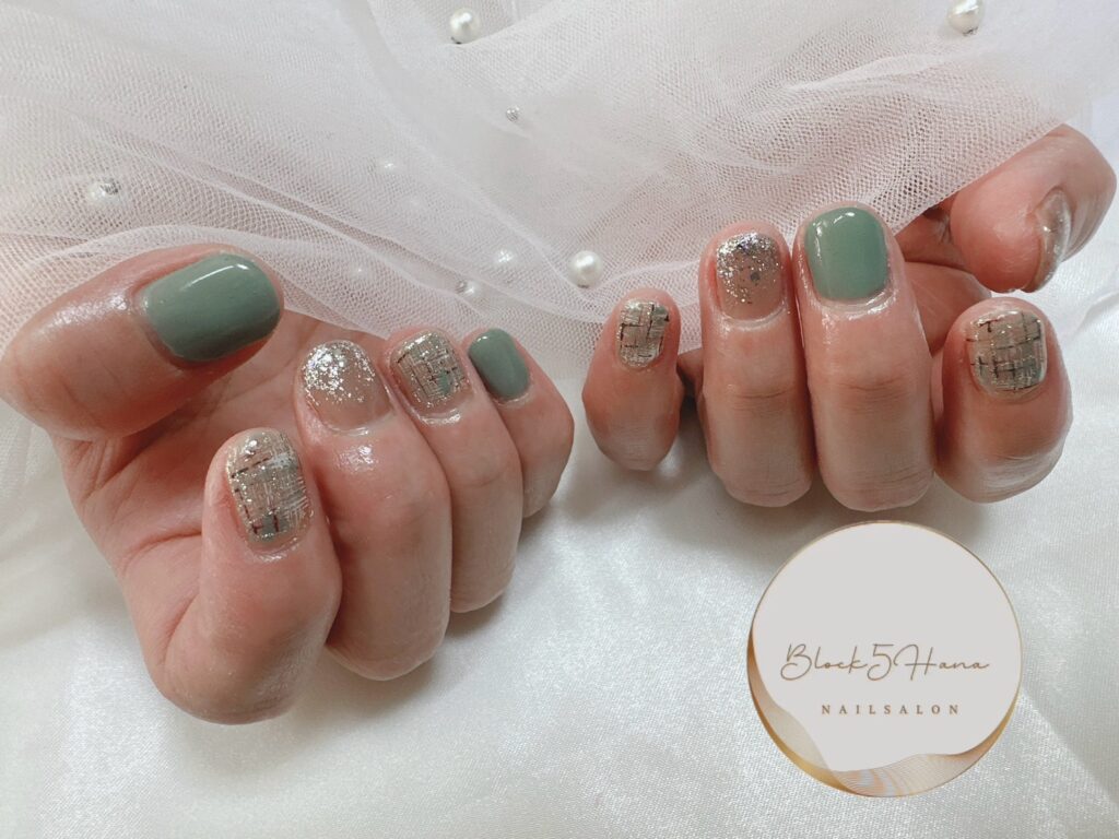 Nail No.2620【指先から冬仕様に…☆ツィードネイル】