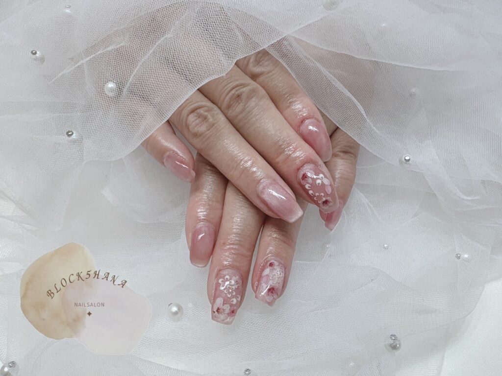 Nail No.2876【なじみピンクのサクラネイル】