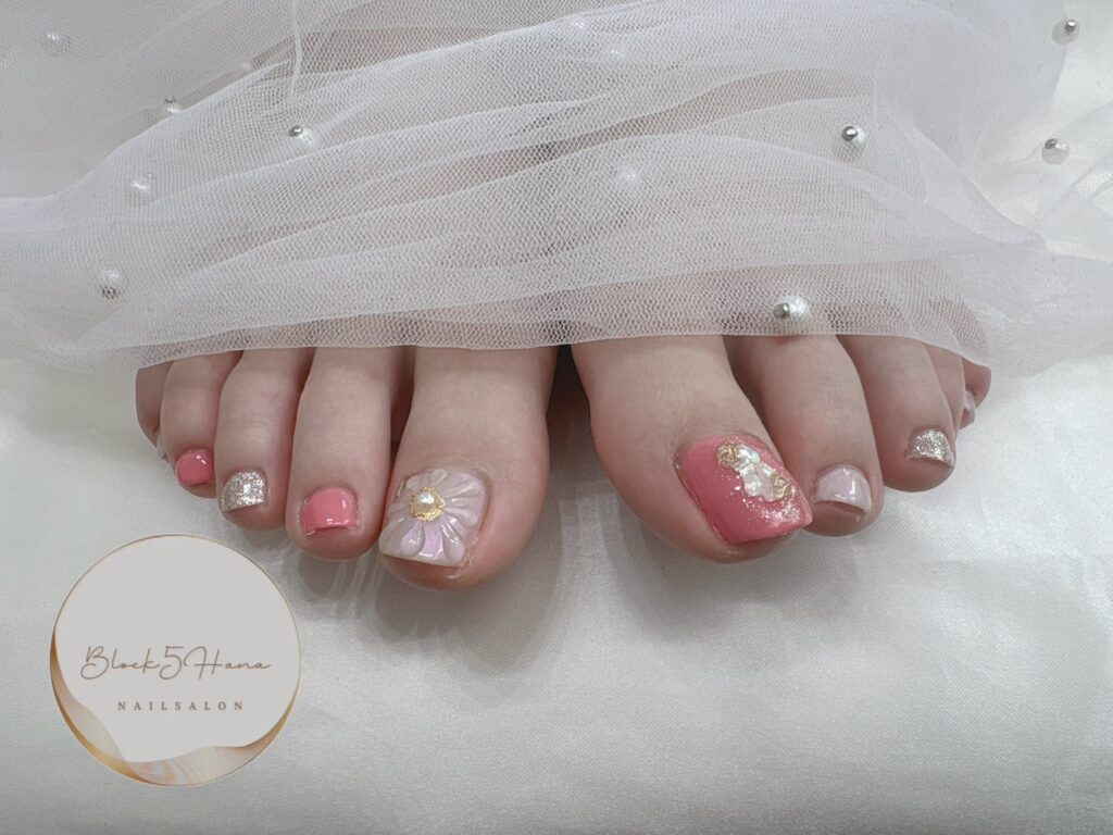 Nail No.2878【春色フットネイル】