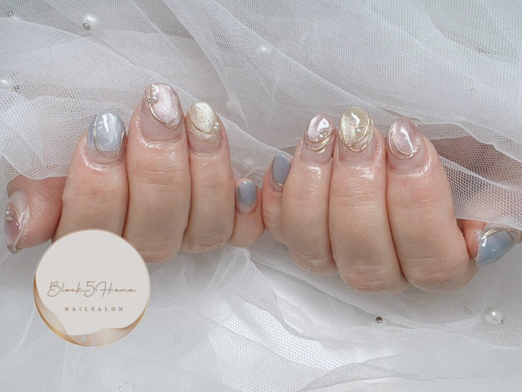 Nail No.2925【爪先のニュアンスカラーマグネットネイル】