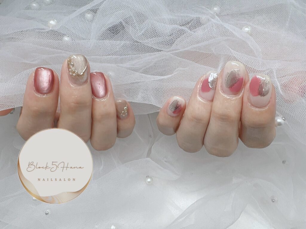Nail No.2930【春らしいとろんとしたピンクのマグネット】