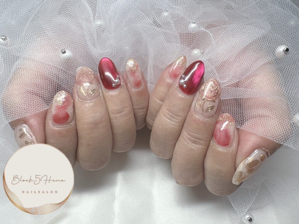 Nail No.2970【薔薇のニュアンスマグネット】 Nail No.2970【薔薇のニュアンスマグネット】