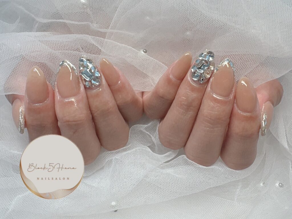 Nail No.2977【ガラスフレンチネイル】 Nail No.2977【ガラスフレンチネイル】