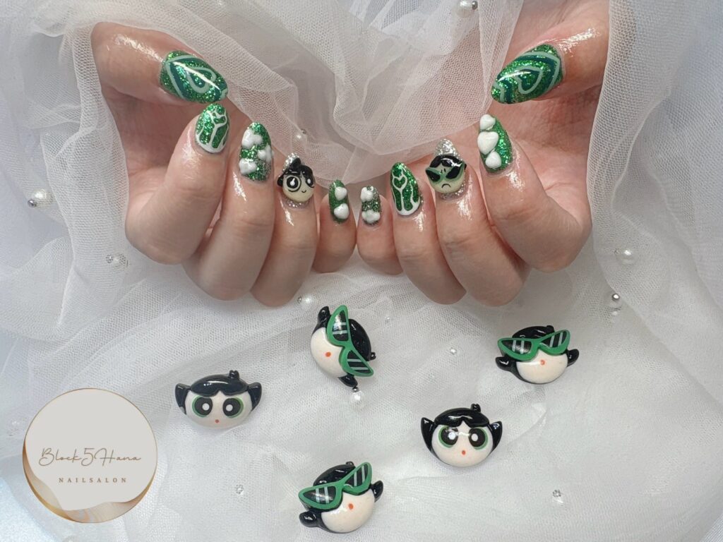 Nail No.2994【3Dキャラネイル パワーパフガールズ】 Nail No.2994【3Dキャラネイル パワーパフガールズ】