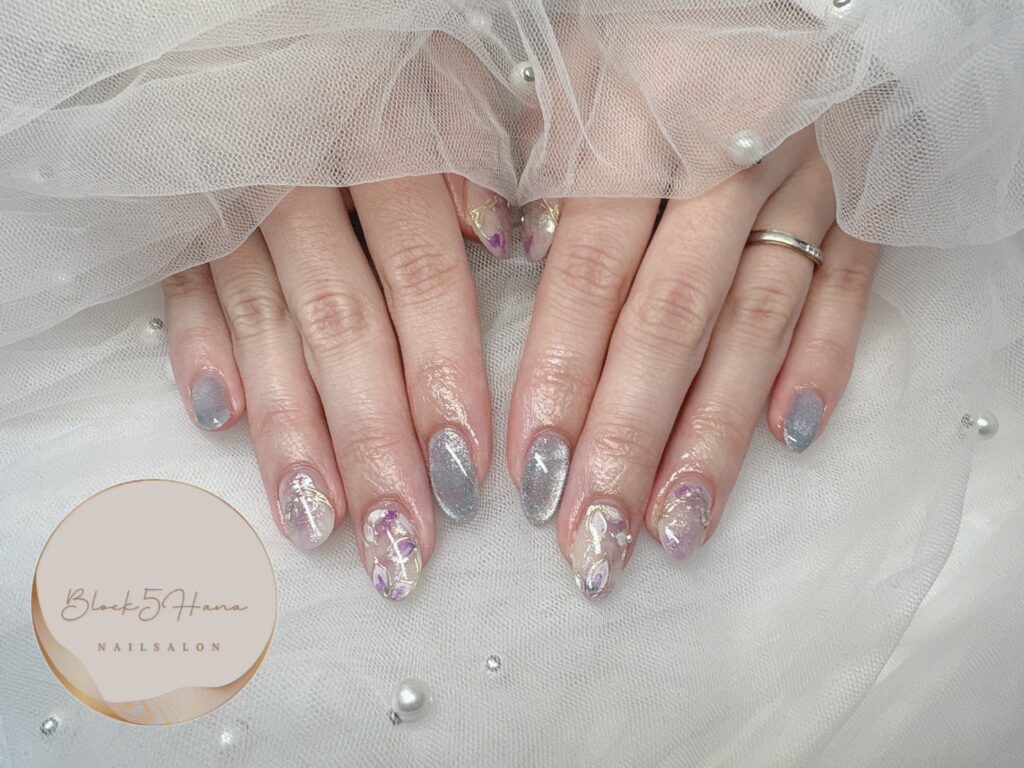 Nail No.3036【紫陽花ネイル】