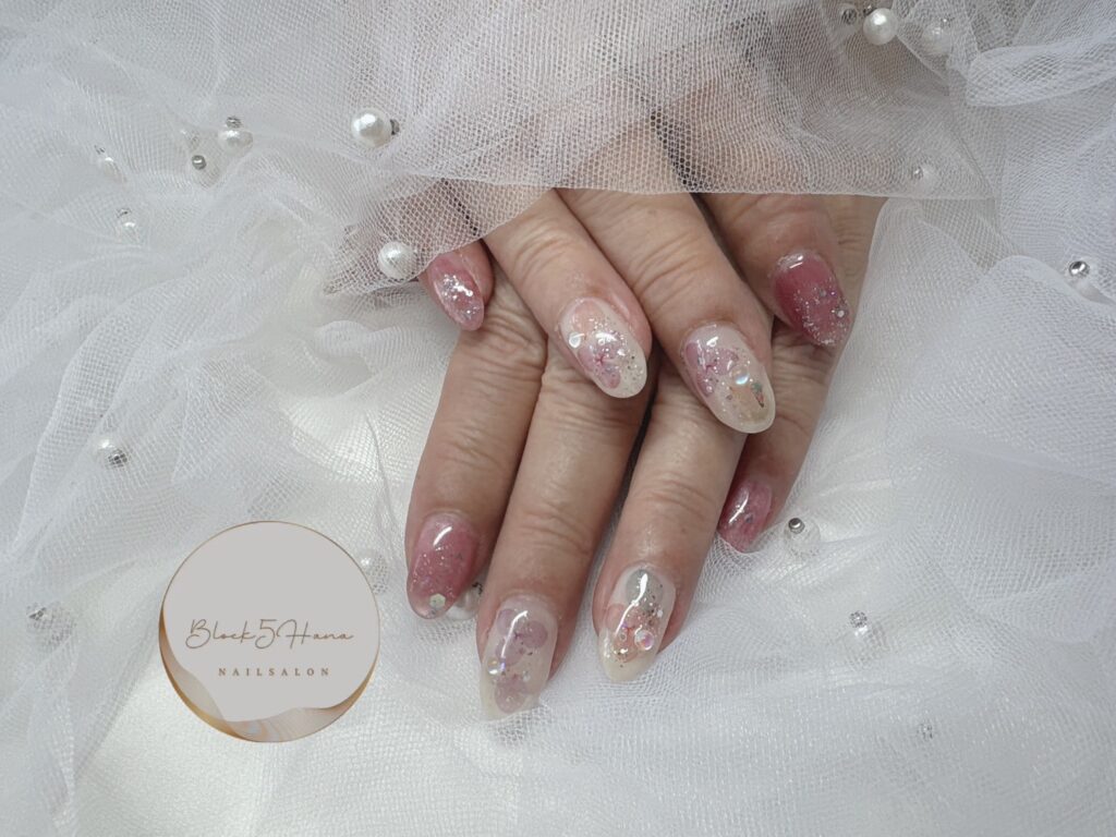 Nail No.3042【紫陽花ネイル】