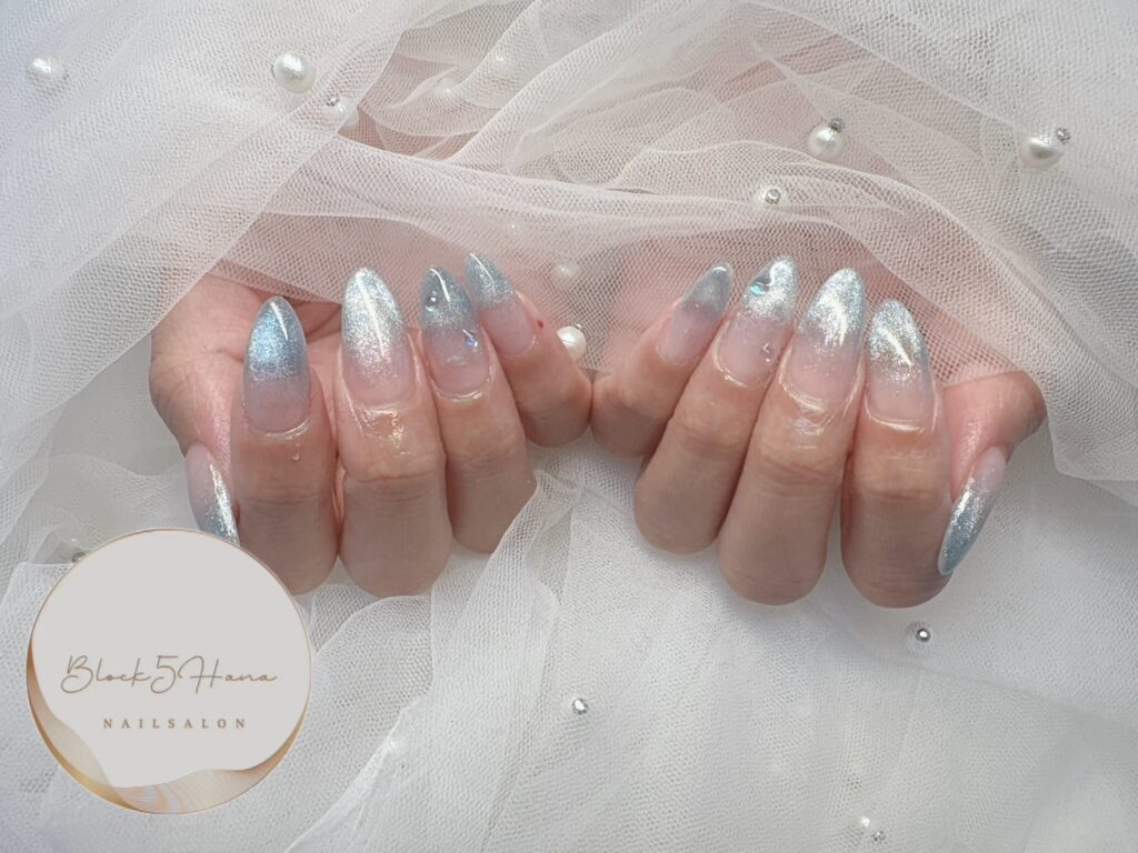 Nail No.3076【涼やかなマグネットネイル】