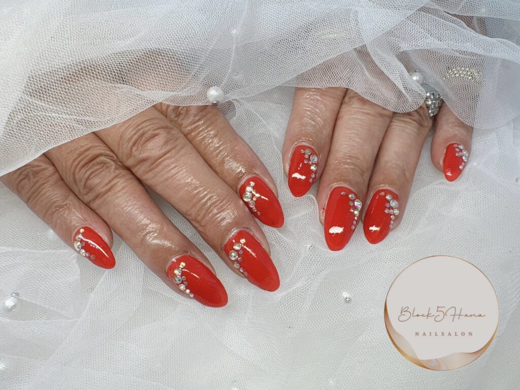 Nail No.3078【ビジュー×レッド】