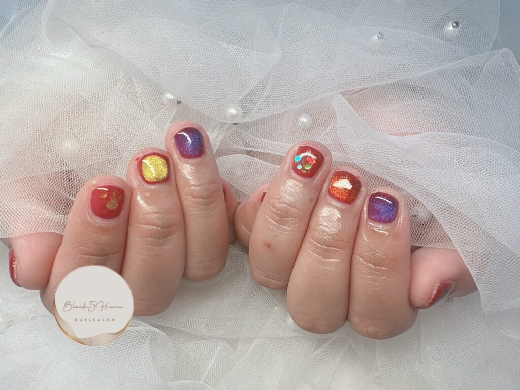 Nail No.3079【カラフルマグネットネイル】