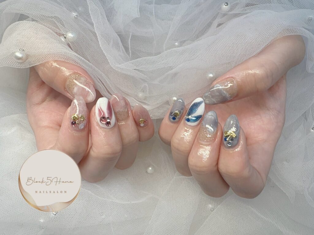 Nail No.3114【夏色マーメイドネイル】