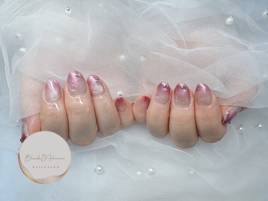 Nail No.3130【パーツ埋め込みマグネットネイル】