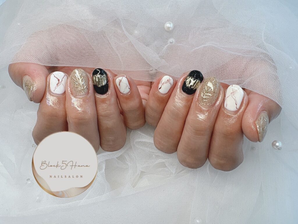 Nail No.3152【大理石デザインネイル】
