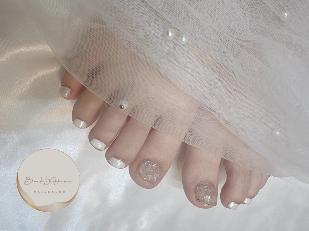 Nail No.3162【シンプルカラーのフットネイル】