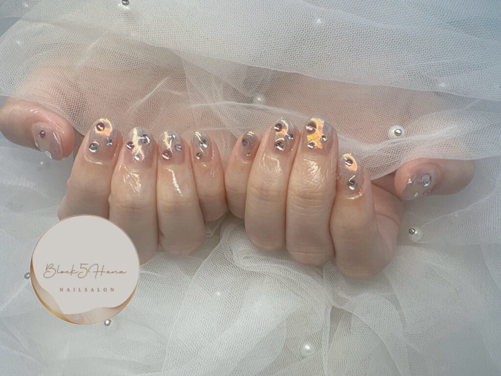 Nail No.3164【パーツ埋め込みマグネットネイル】