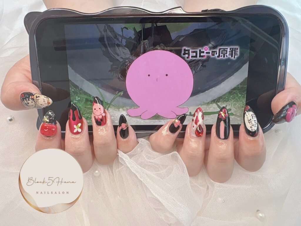 Nail No.3172【タコピーのモチーフネイル】