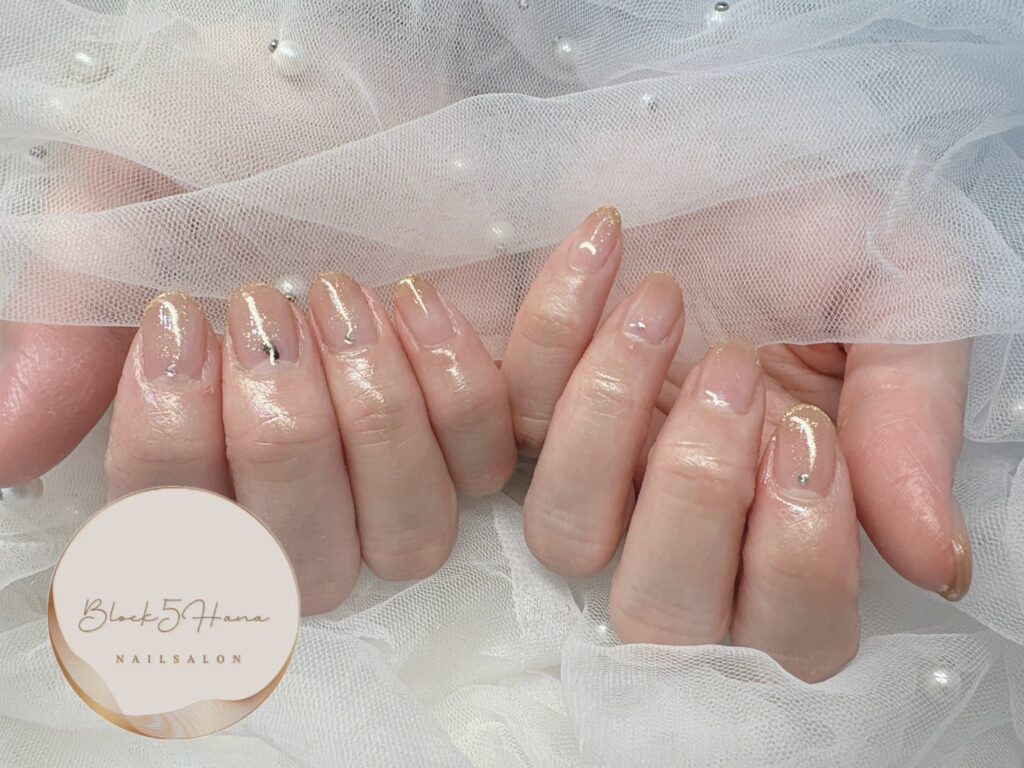 Nail No.3173【ゴールドラメフレンチ】
