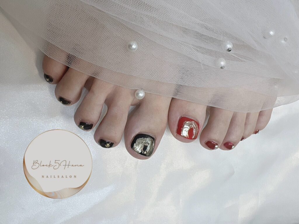 Nail No.3180【ミラー×マグネット フットネイル】