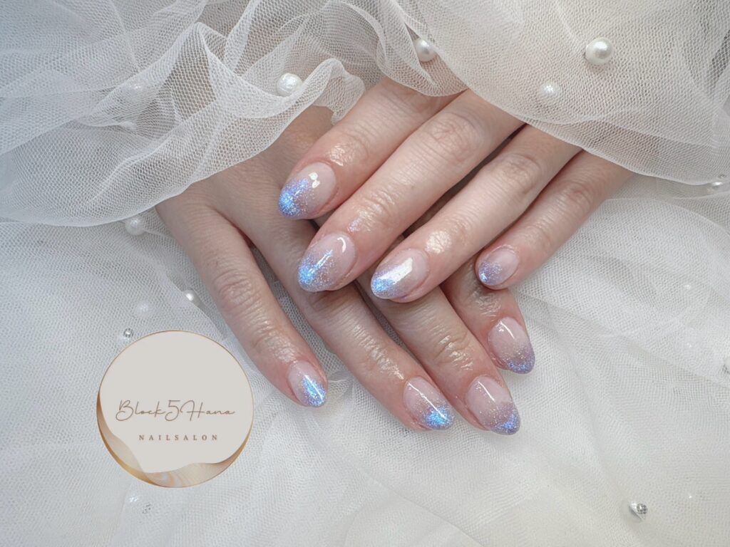 Nail No.3196【オーロラブルーのグラデーション】