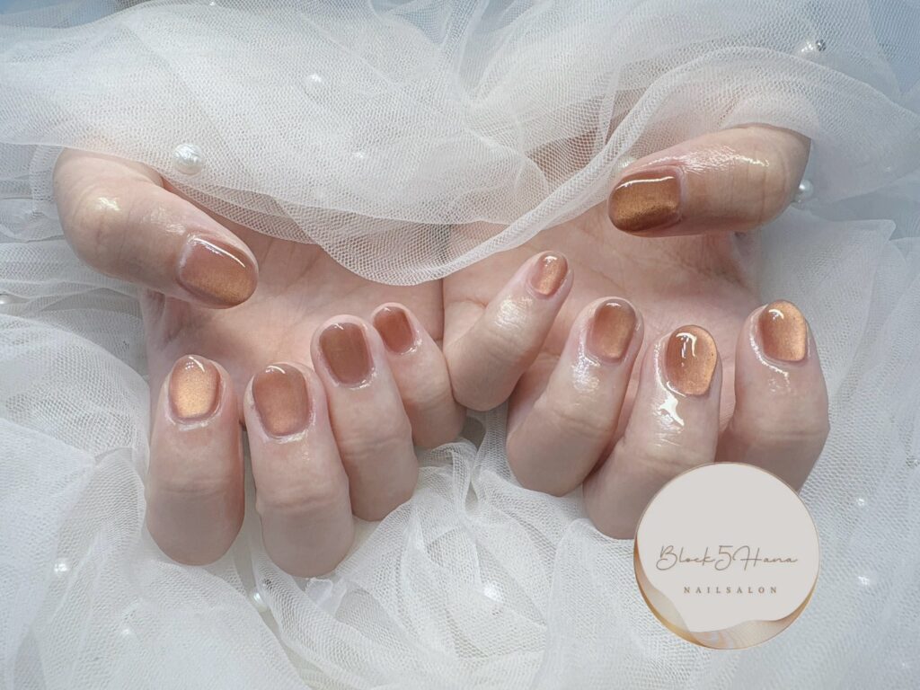 Nail No.3204【琥珀色のマグネットネイル】