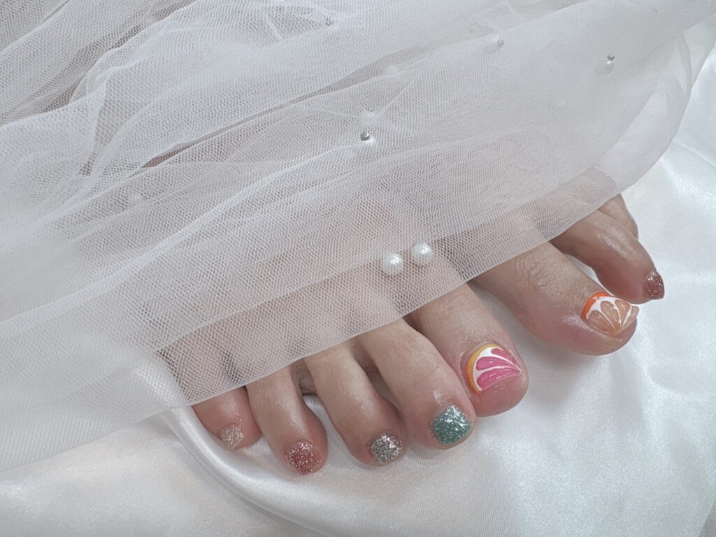 Nail No.3212【フルーツデザインフット】