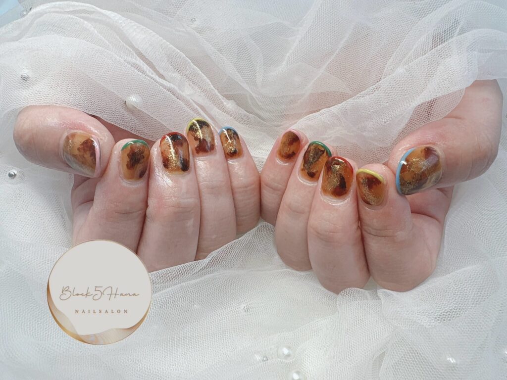 Nail No.3229【べっ甲ネイル】