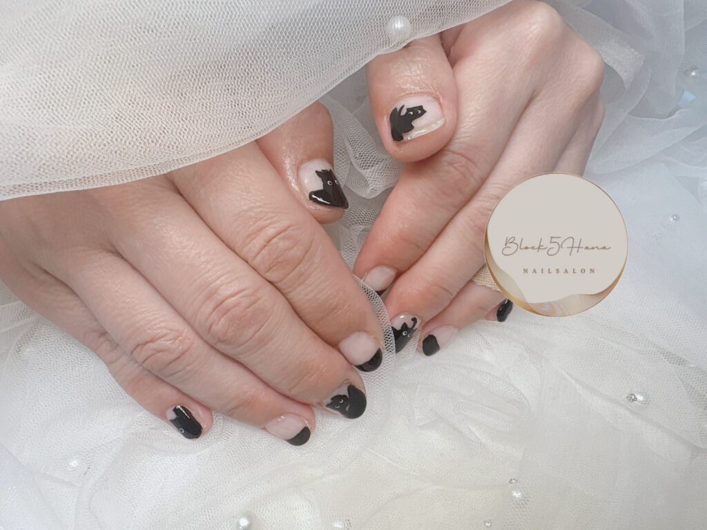 Nail No.3239【黒猫ネイル】