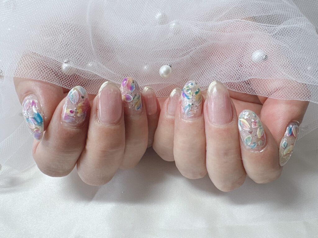 Nail No.3248【華やかフラワーネイル】