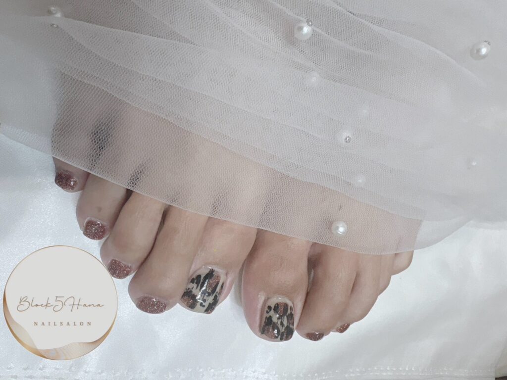 Nail No.3294【レオパード柄フットネイル】