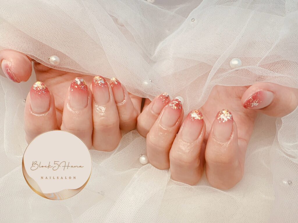 Nail No.3364【爪先ラメが輝くカラーグラデーション】