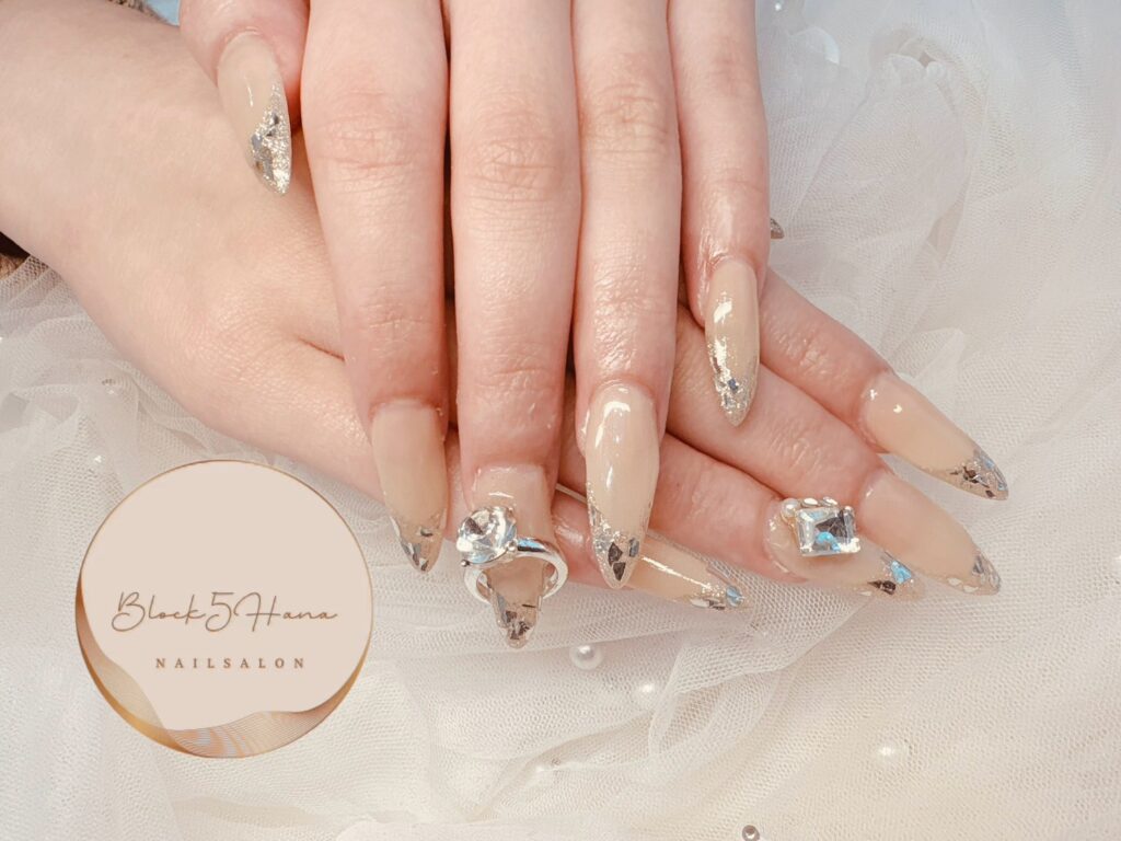 Nail No.3375【ガラスフレンチネイル】