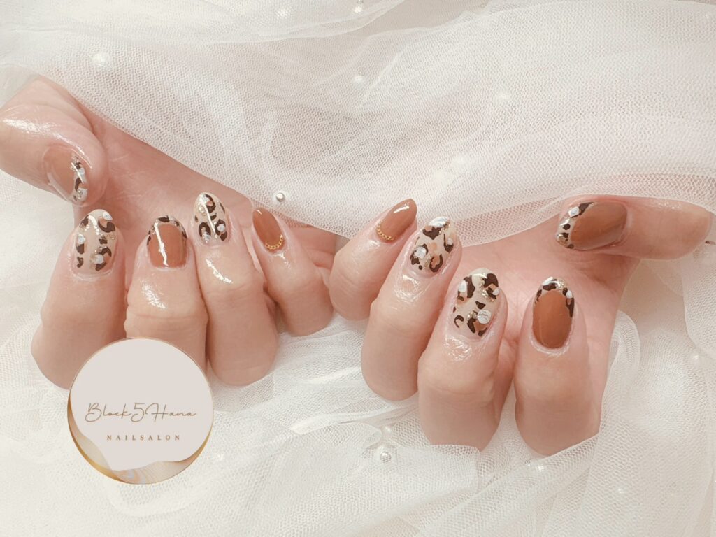 Nail No.3394【レオパードフレンチ】