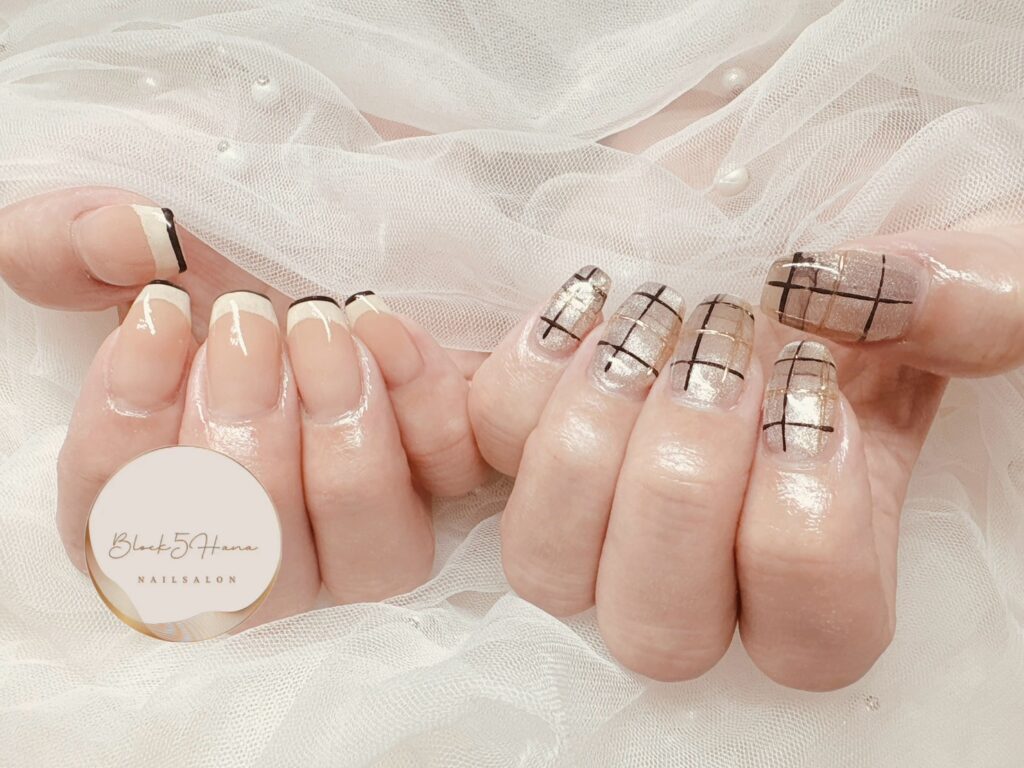 Nail No.3401【フレンチ×チェック】