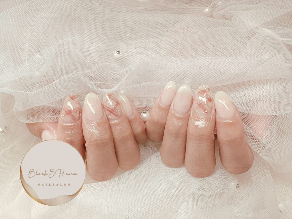 Nail No.3413【やわらかチェック柄】