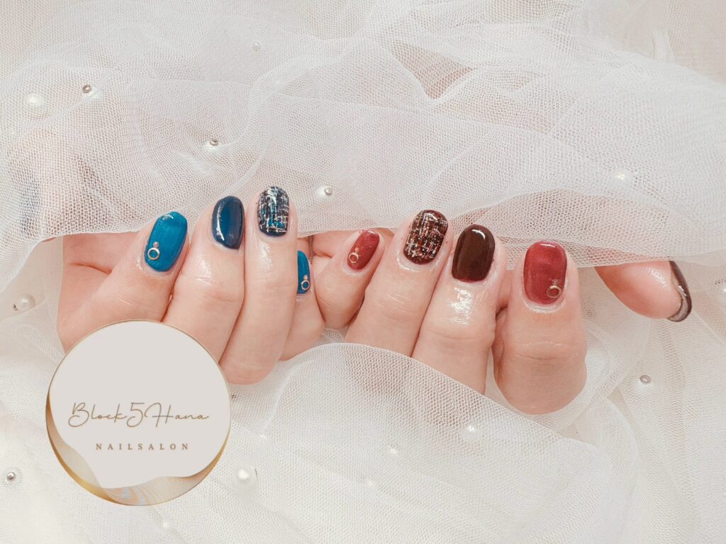 Nail No.3417【カラフルツイードネイル】