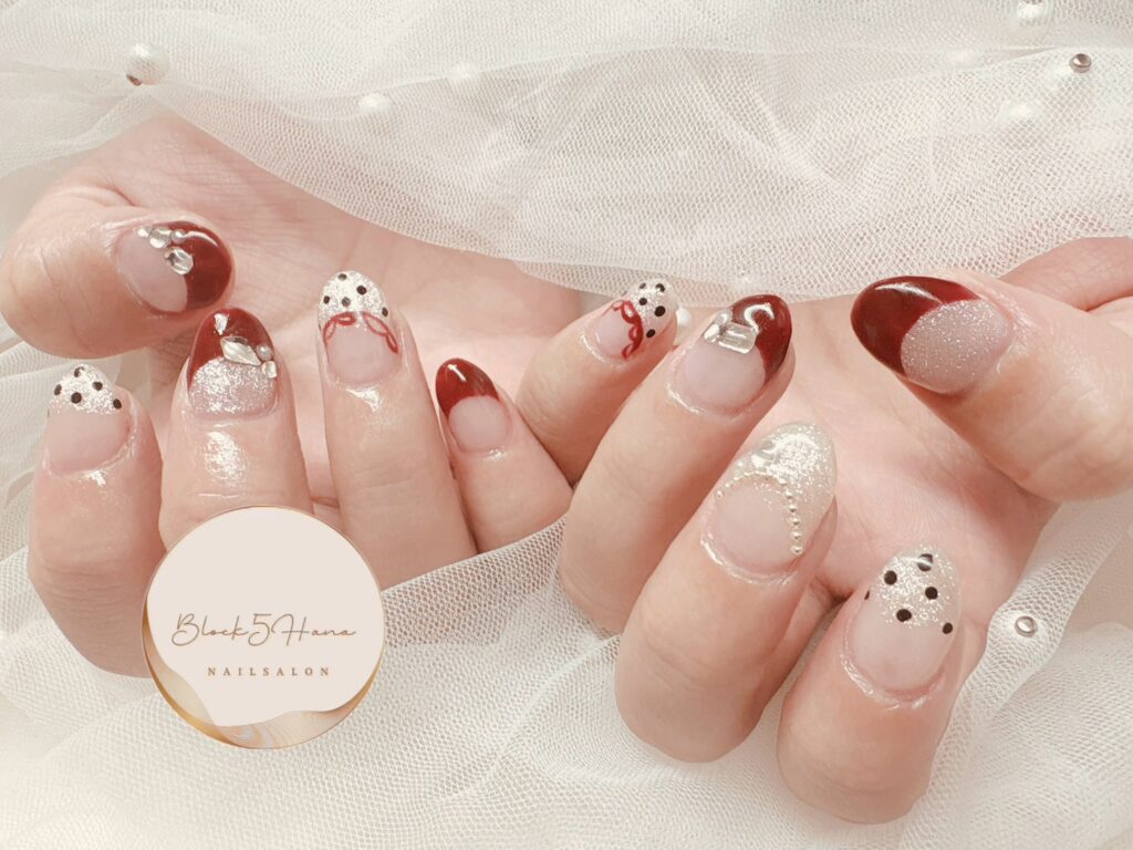 Nail No.3427【ドット×フレンチネイル】