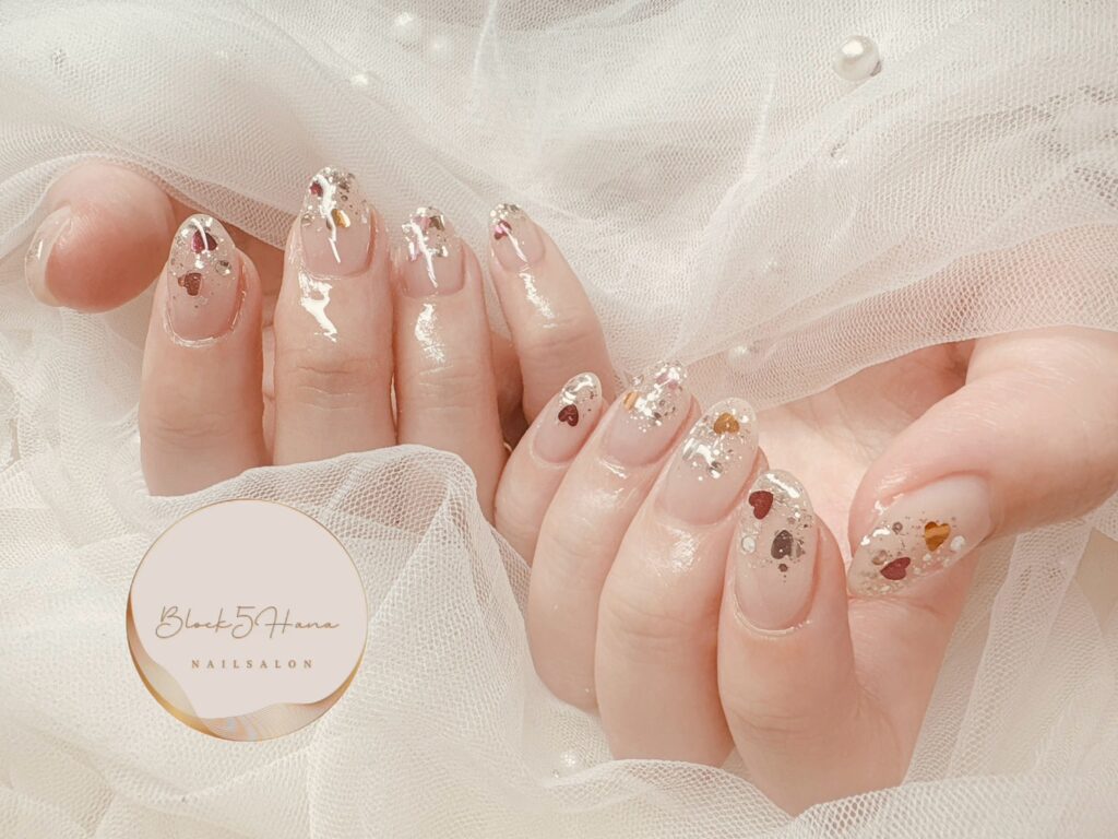 Nail No.3456【ハートのクリアネイル】