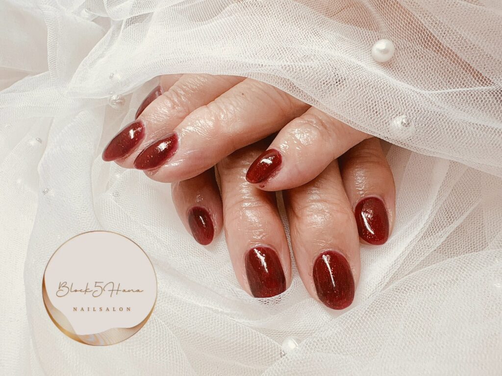 Nail No.3462【シンプルなボルドーカラー】