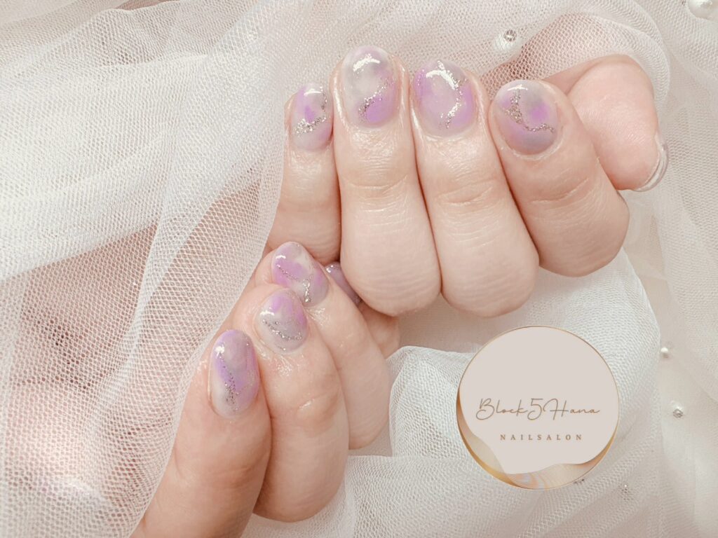 Nail No.3487【ふんわりマーブル】